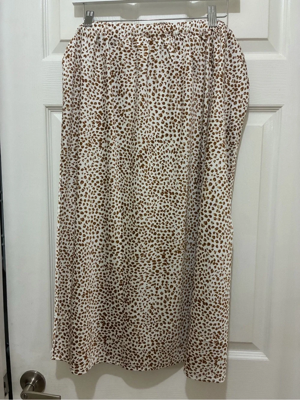 J. Crew Leopard-Pattern Midi Slip Skirt in Beige and Brown